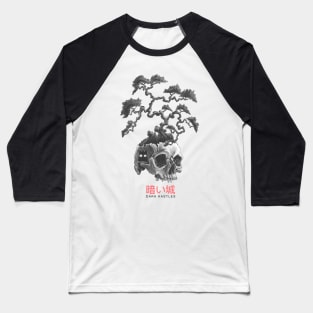 White Skull Bonsai Tree Baseball T-Shirt